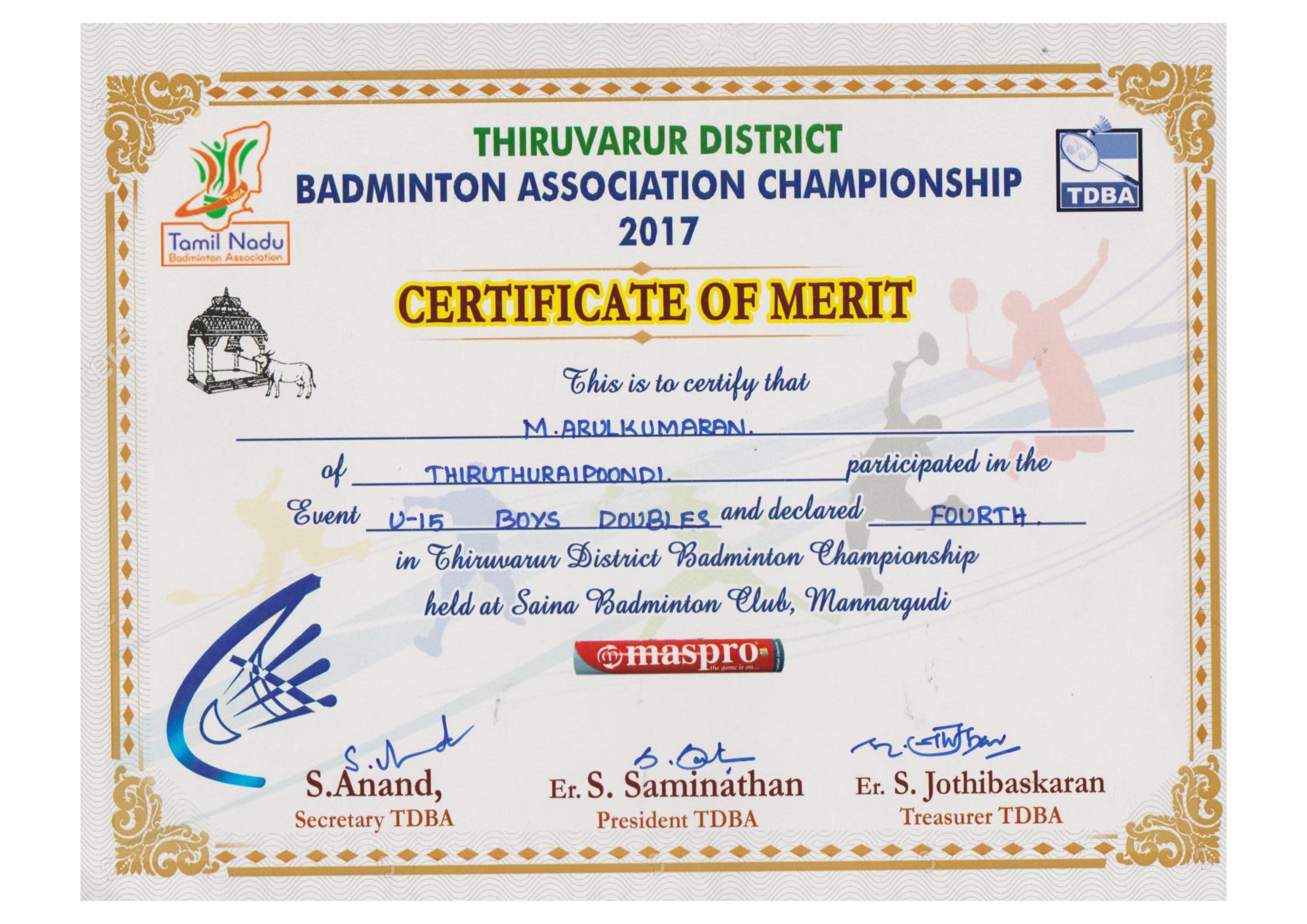 Winners of Badminton Championship