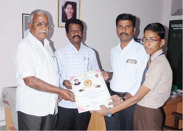 Best water supply in clean India under ‘SWACHH VIDYALAYA PURASKAR’ conducted by Govt. of India and awarded Certificate