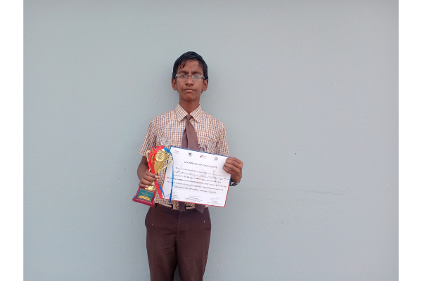 B.Aakash-IX Std Won the II place in Quiz Competition. Dt:02.03.2022