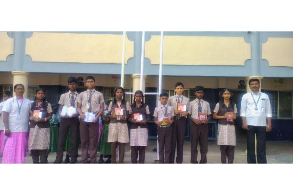 students received appreciation certificates for participating in the Tamil Oratorical and Essay writing competition conducted by “Periyar –Ambedkar rural child and women education empowerment Trust” - Pallangovil